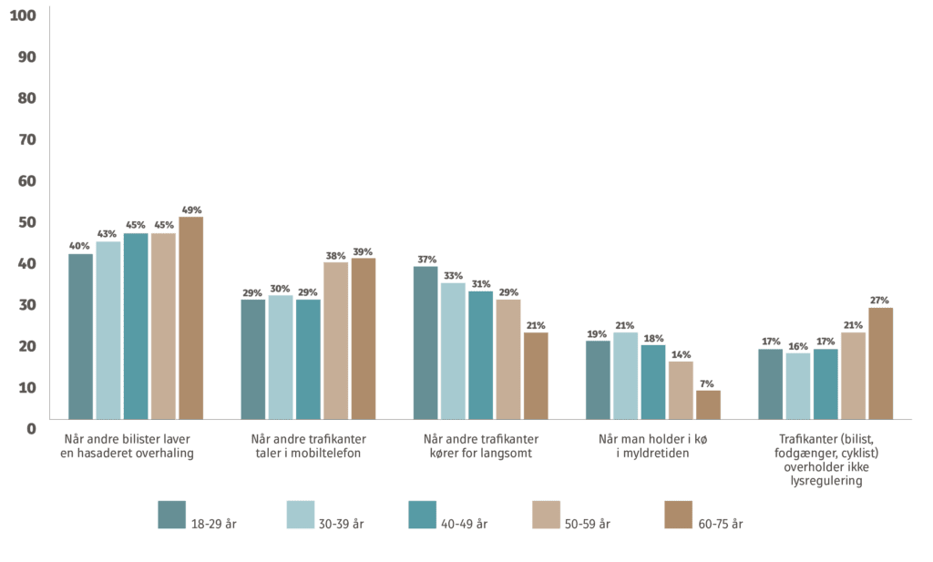 hvilke situationer kan irritere dig mest i trafikken?